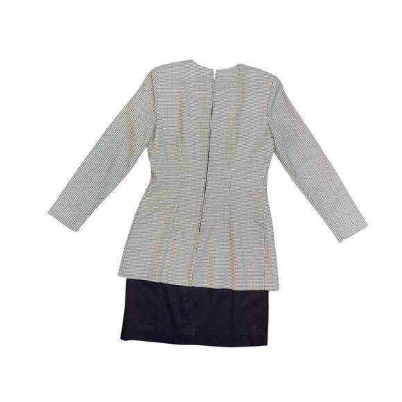 Vintage Positive Attitude Houndstooth Suit Velvet V Dessing Dress Size 6 - Picture 2 of 5